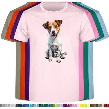 Dívčí tričko detske-levne-bavlnene-tricko-potisk-jack-russell Barva: Pink - růžová, Dětská bavlněná trička JHK: S