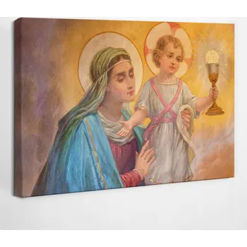 Obraz Foto-obraz na plátně na Zeď Marie s Ježíškem 30x20 cm