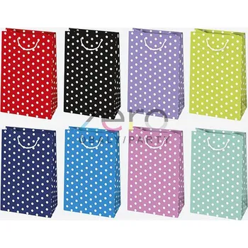 Dárková taška Taška papírová dárková 16x24x7 cm (lak) - puntíky (mix)