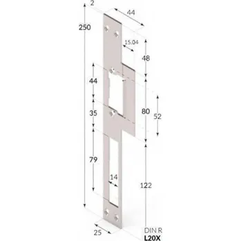 Dveřní kování Protiplech k otvíračům O&C L20X - rovný, dlouhý, pravý