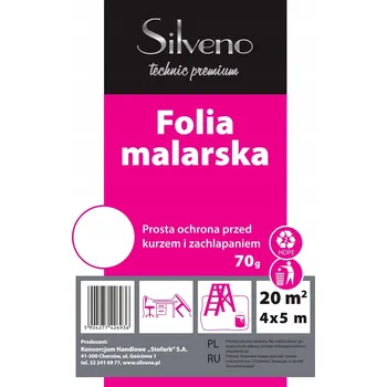Zakrývací fólie na malování Tenká malířská Fólie Technic LDPE 4x5m Silveno