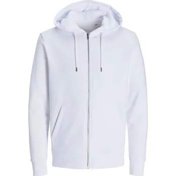 pracovní mikina Jack & Jones Mikina s kapucí Classic Zip Hood na zip, oversize, unisex COT42390700105-white 2XL Bílá