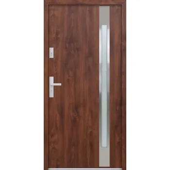 Vchodové dveře Hahn-Türke Vchodové dveře ATU68-M504 Barva: Ořech, Směr otevírání: Levé, Dovnitř, Celkové rozměry: 1000x2070mm