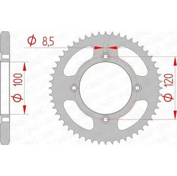 Nářadí na motocykly Ocelové zadní kolo řetězky Afam 38200 46 zubů, rozměr 428
