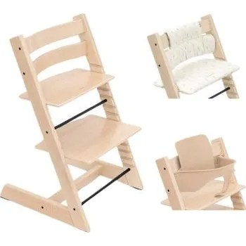 Jídelní židlička Stokke Tripp Trapp Bundle Set Židlička + Baby set + polštářek OCS - Natural/Wheat Cream