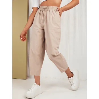 Dámské kalhoty Béžové volné bavlněné kalhoty BALLOON FANTASY UY1669 Velikost: L