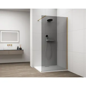 POLYSAN ESCA GOLD MATT jednodílná sprchová zástěna k instalaci ke stěně, kouřové sklo, 1000 mm (ES1210-04)