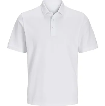 Pánské tričko Jack & Jones Polokošile Classic Polo Pique, těžká bavlna, krátký rukáv, unisex COT42755600104-white XL Bílá
