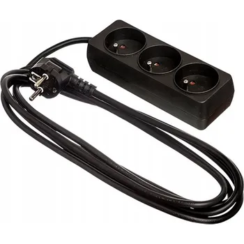 Napájecí kabel Prodlužovací Kabel přívod Elcan 1,5 m, 3 ks, černý