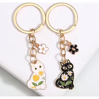 B-TOP Sada dvou přívěsku na klíče Kočky