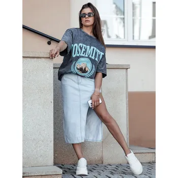 Dámská sukně Světle modrá džínová midi sukně PROMA CY0466 Velikost: M