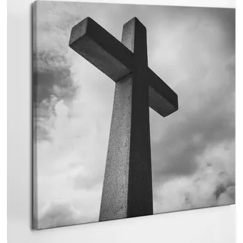 Obraz Obraz Canvas na Plátně Dárek Kamenný kříž a nebe 50x50 cm