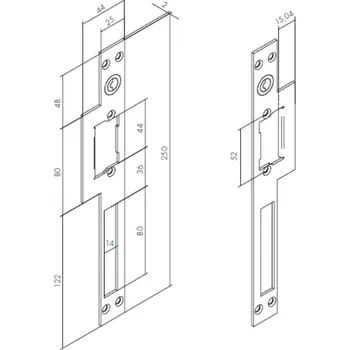 Dveřní kování Protiplech L21X - dlouhý, levý