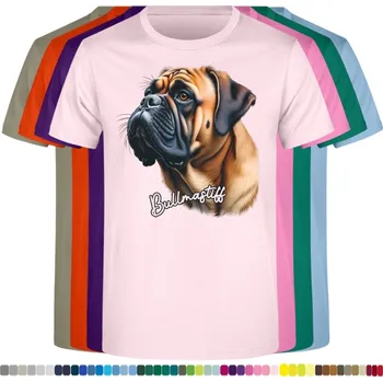 Dívčí tričko detske-levne-bavlnene-tricko-potisk-bullmastif Barva: Pink - růžová, Dětská bavlněná trička JHK: M