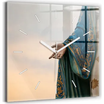 Hodiny Skleněné hodiny s motivem Tichý Klasické Nástěnné Matka Boží Maria ruka