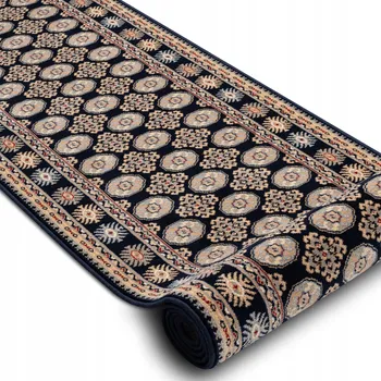 Koberec BĚHOUN KOBEREC 80 CM RÁMEČEK ROZETA TMAVĚ MODRÁ S PÁVÍM OČIMA ^*Q3994