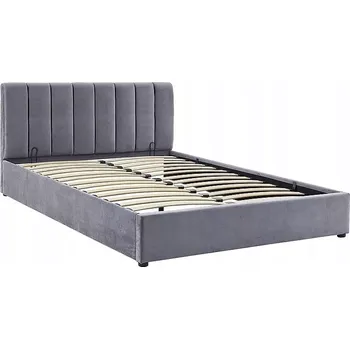 Postel Dvoulůžková čalouněná postel Montreal Velvet 140x200 se zvedacím roštem šedá