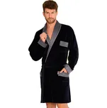 Pánský krátký sametový župan De Lafense Bonjour 772 Bonjour krótki M-2XL męski Velikost: XL, Barva: Tmavě modrá