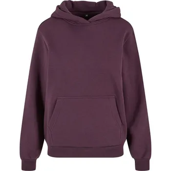 pracovní mikina Build your Brand Mikina s kapucí Fluffy BY 289, oversize, dámská COT560289ann01-plum purple S Švestková fialová