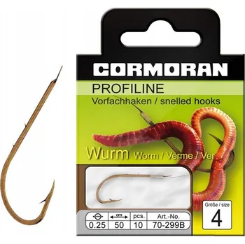 Rybářský háček Háčky s návazcem a protihrotem Cormoran 70-299B025-4, velikost 10, ks