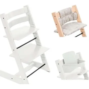 Jídelní židlička Stokke Tripp Trapp Bundle Set Židlička + Baby set + polštářek OCS - White/Star Silver
