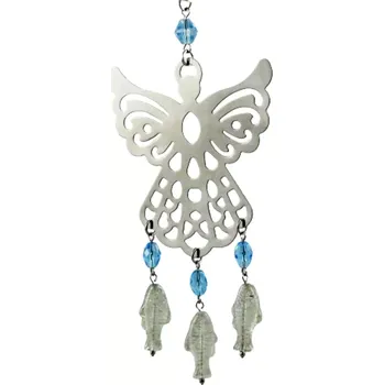 Anděl-ochránce v modrozelené s rybkami