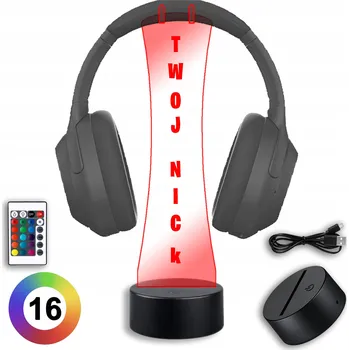 Sluchátka RGB herní stojan na sluchátka s podsvícením a jménem – Pro hráče