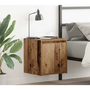 Noční stolek vidaXL Nástěnný noční stolek 38x34x40 cm [861233] Barva: Staré dřevo