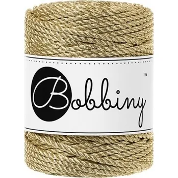 Příze Bobbiny bavlněná šňůra na macramé 3ply REGULAR metallic-gold