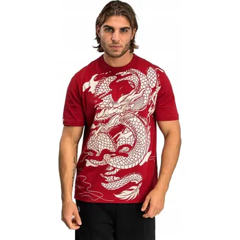Pánské tričko Venum Dragon'S Flight Men'S T-Shirt, třešňově červená/krémově bílá, velikost L