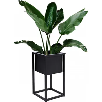 Květináč Květináč na stojanu CONCOVE 40 cm černý