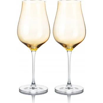 Sklenice Skleničky na bílé víno, skleničky na červené víno B.Bohemian oranžové, vícebarevné, žluté 500 ml, 2 ks