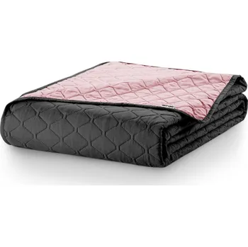 Přehoz na lůžko Oboustranný přehoz na postel DecoKing Axel růžový/uhlový, velikost 200x220