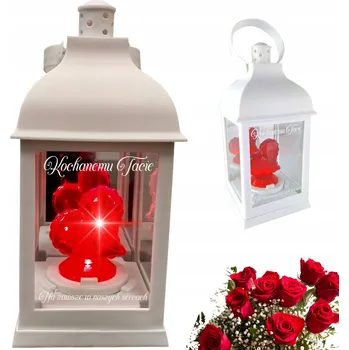 Svíčka BÍLÁ HŘBITOVNÍ SVÍČKA SRDCE PRO TATÍNKA NA HROB SVÍTILNA NA HŘBITOV