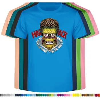 Dívčí oblečení detske-levne-bavlnene-tricko-potisk-mars-utoci Barva: Azure - azurově modrá, velikost: 140