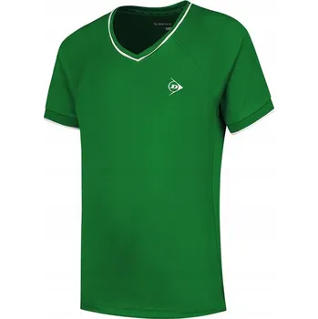 Dětská móda Dívčí tenisové tričko DUNLOP CLUB CREW TEE GIRL ZELENÁ/BÍLÁ, velikost 140