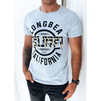 Pánské tričko Světle šedé pánské triko s potiskem RX5260 Velikost: 2XL