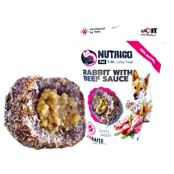 Krmivo pro psa LK Baits Pet Nutrigo Dog Pamlsek Králík s Hovězí Omáčkou,S-M,150g