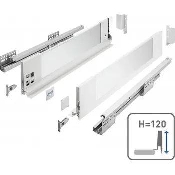 Nábytkové kování GTV Zásuvka Axis Pro GLASS l- 550mm bílá - střední H120