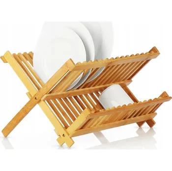 Odkapávač na nádobí DVOUÚROVŇOVÝ BAMBUSOVÝ ODKAPÁVAČ NA NÁDOBÍ ODKAPÁVAČ XXL STOJÍCÍ SKLÁDACÍ