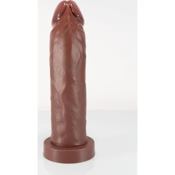 Dildo Dildo Twisted Beast Kane Realistic Brown velké, prémiové silikonové dildo s přísavkou 29,6 x 6,4–6,9 cm