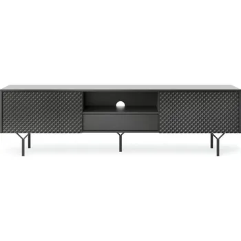 Televizní stolek TV stolek 180 cm černý Navara moderní na vysokých nohách do obýváku se zásuvkou Intesi