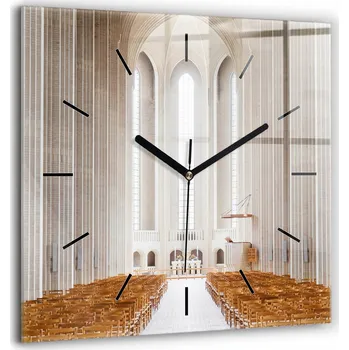 Hodiny Skleněné hodiny s potiskem Dekorativní nástěnné hodiny Kostel Katedrála 60x60