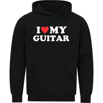 Pánská mikina Pánská mikina Miluju moji kytaru I Love My Guitar (Velikost: 5XL, Barva: Černá)