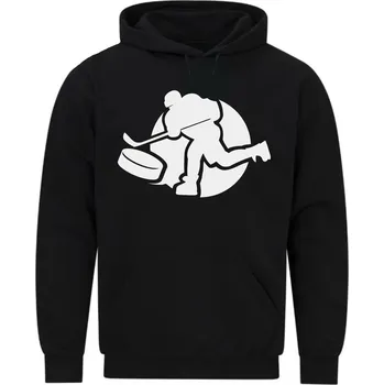 Pánská mikina Pánská mikina Hokejový hráč s pukem Hockey Player with Puck (Velikost: 5XL, Barva: Černá)