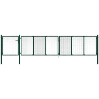 vidaXL Marketos Zahradní brána ocelová 500 x 100 cm zelená