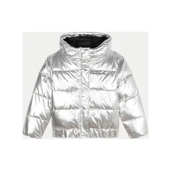 Pánská bunda Karl Lagerfeld Kids Zimní bunda Z30233 S Stříbrná Regular Fit 12Y