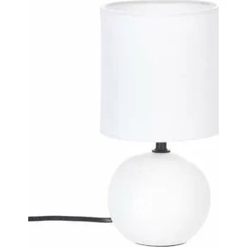 Lampička Noční lampička do ložnice Timeo Atmosphera bílá keramická moderní s textilním stínidlem 25 cm