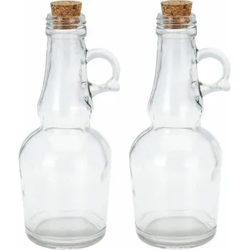 Dóza na potraviny Intesi skleněná sada na olej a ocet s korkem průhledná 250 ml do kuchyně