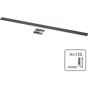 Nábytkové kování GTV Sestava do zásuvky Axis Pro H120 pro skleněné čelo antracit